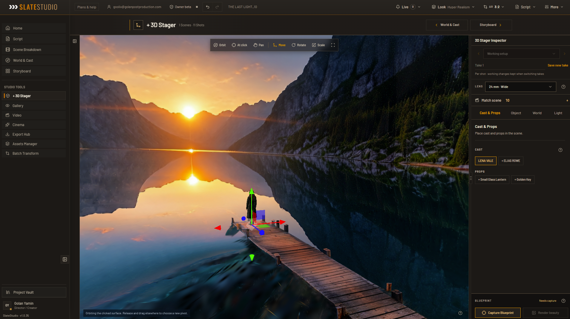 THE LAST LIGHT_10 in the 3D Stager with Lena on the pier